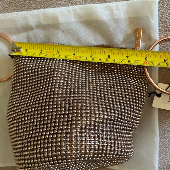 Olga Berg Metallic Gold Mesh Wristlet - Picture 8 of 12